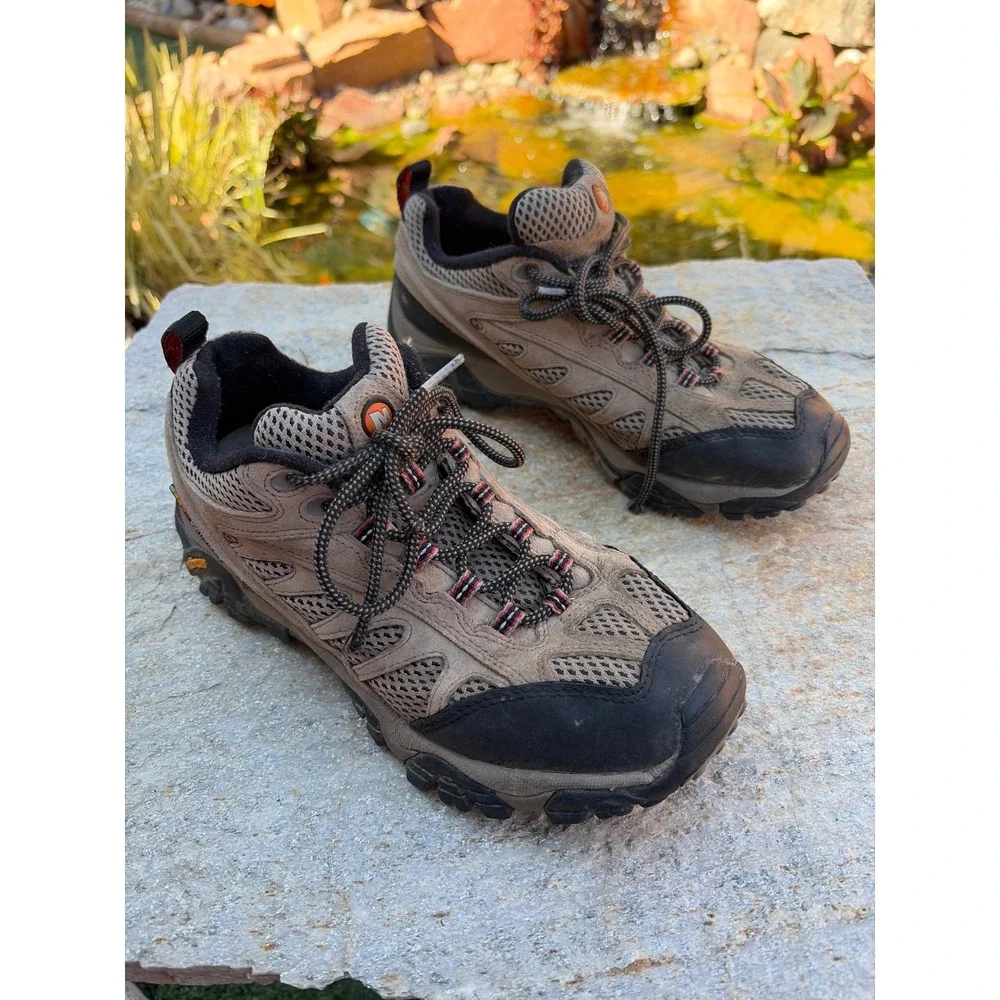 Merrell Moab Continuum Hiking Shoes Mens 7 Brown Low Top Vibram J86323
